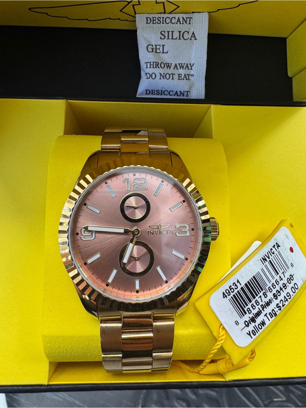 Invicta Rose Gold and Pink Stainless Steel Chronograph Watch